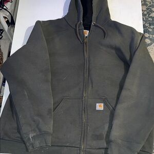 Carhartt Olive Hooded Full Zip Sweatshirt size XL
